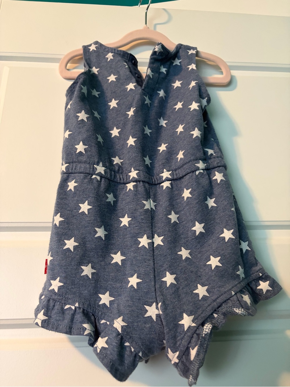 Levi's Navy Blue and White Star Print Baby/Toddler One-Piece Romper - Picture 2 of 3